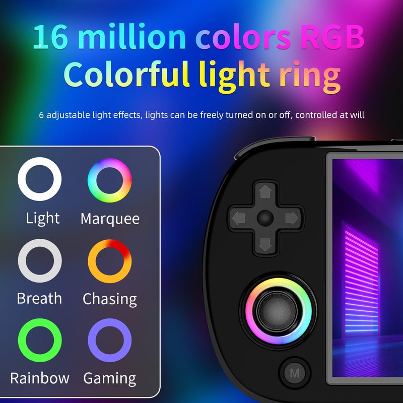 GiipGoop RG40XX H Retro Handheld Game Consoles RG40XXH Retro Gaming Console 64 TF Card Preloaded Games 5000+ Portable Gaming Console Linux 64-bit System 4.0'' IPS Screen WiFi Bluetooth HD and TV Output Black - Image 5